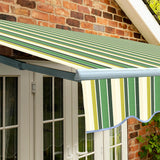 4.5m Standard Manual Awning, Green Stripe Acrylic