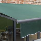 3.5m Budget Manual Plain Green Awning (Charcoal Cassette)