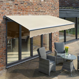 4m Budget Manual Ivory Awning (Charcoal Cassette)