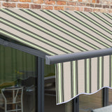 4m Budget Manual Multistripe Awning (Charcoal Cassette)