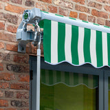 2.5m Budget Electric Awning, Green and White