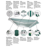 2.5m Budget Manual Awning, Green and White