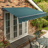 3m Standard Manual Plain Green Awning (Charcoal Cassette)