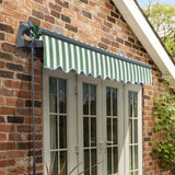 4m Standard Manual Green and White Awning (Charcoal Cassette)