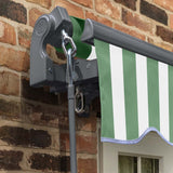4m Standard Manual Green Stripe Awning (Charcoal Cassette)