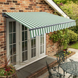 4m Standard Manual Green Stripe Awning (Charcoal Cassette)