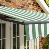 4m Standard Manual Green Stripe Awning (Charcoal Cassette)