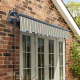 2.5m Standard Manual Multistripe Awning (Charcoal Cassette)