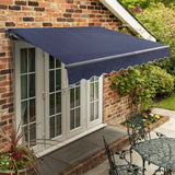 2.5m Standard Manual Plain Dark Blue Awning (Charcoal Cassette)