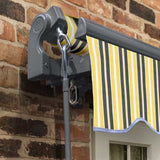 4m Standard Manual Yellow and Grey Awning (Charcoal Cassette)