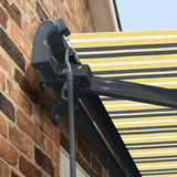 4m Standard Manual Yellow and Grey Awning (Charcoal Cassette)