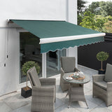 5.0m Full Cassette Electric Awning, Plain Green Polyester