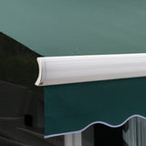6m Full Cassette Electric Awning, Plain Green Polyester