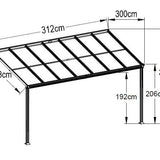 10ft x 10ft White Veranda Garden Canopy - Primrose™