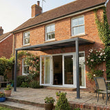 13.1ft x 9.8ft Anthracite Veranda Garden Canopy with Retractable Sliding Roof - Lean to Wall - Primrose™