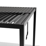 3m x 3m Deluxe Charcoal Pergola with Louvered Shutter Roof by Primrose Living