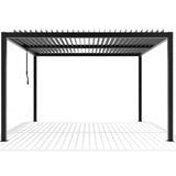 3m x 4m Deluxe Charcoal Pergola with Louvered Shutter Roof by Primrose Living
