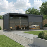 Set of 6 - Charcoal Dropdown Side Shades for 6x3m Deluxe Pergola