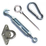 Galvanised Steel Turnbuckle (Hook/Eye Ends) - Sail Shade Fitting Accessories