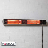3kW IP44 Wall Mounted Electric Patio Heater Remote Control in Silver | Heatlab®