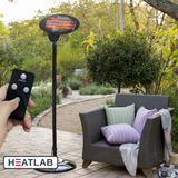 Freestanding Electric Quartz Bulb Patio Heater w/ Remote | Heatlab®