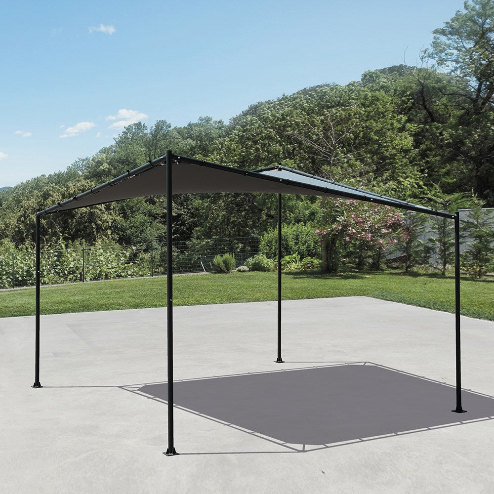 Shading Frame 3.5M Square Portable Steel Frame With Ivory Sail Shade – Primrose Awnings