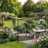 3.5M Square Portable Steel Frame With Ivory Sail Shade