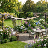 3.5M Square Portable Steel Frame With Ivory Sail Shade