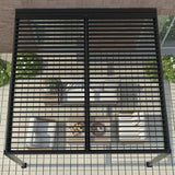 3m x 3m Deluxe Charcoal Wall Mounted Veranda with Louvered Shutter Roof