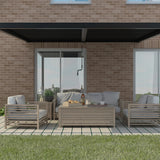 3m x 3m Deluxe Charcoal Wall Mounted Veranda with Louvered Shutter Roof