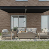 3m x 3m Deluxe Charcoal Wall Mounted Veranda with Louvered Shutter Roof