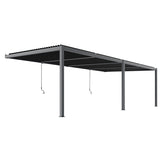 6m x 3m Deluxe Charcoal Wall Mounted Veranda with Louvered Shutter Roof