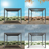 6m x 3m Deluxe Charcoal Wall Mounted Veranda with Louvered Shutter Roof