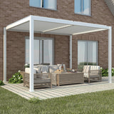 3m x 3m Deluxe White Veranda with Louvered Shutter Roof