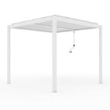 3m x 3m Deluxe White Veranda with Louvered Shutter Roof
