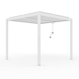 4m x 3m Deluxe White Veranda with Louvered Shutter Roof