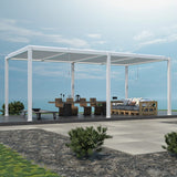 6m x 3m Deluxe White Veranda with Louvered Shutter Roof