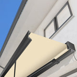4.0M Deluxe Wireless Full Cassette Electric Awning With Lights (Charcoal Cassette) | Ivory