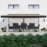4.0M Deluxe Wireless Full Cassette Electric Awning With Lights (Charcoal Cassette) | Ivory