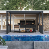 2.5m x 1.5m Deluxe BBQ Pergola with Louvered Shutter Roof by Primrose Living