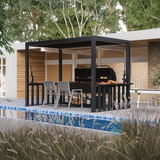 2.5m x 1.5m Deluxe BBQ Pergola with Louvered Shutter Roof by Primrose Living