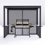 2.5m x 1.5m Deluxe BBQ Pergola with Louvered Shutter Roof by Primrose Living