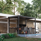 2.5m x 1.5m Deluxe BBQ Pergola with Louvered Shutter Roof by Primrose Living