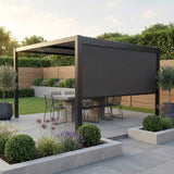 Single Charcoal Pulldown Side Shade for 3x4m Deluxe Pergola