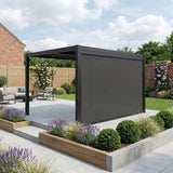Single Charcoal Pulldown Side Shade for 3x4m Deluxe Pergola