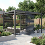 Single Pergola Fixed Louvre Wall Panel For 3m Side By Primrose Living