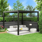 3m x 3m Charcoal Pergola with Steel Louvered Shutter Roof by Primrose Living