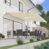 3.0M Deluxe Wireless Full Cassette Electric Awning With Lights (White Cassette) | Ivory
