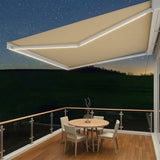 3.0M Deluxe Wireless Full Cassette Electric Awning With Lights (White Cassette) | Ivory