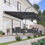 3.0M Deluxe Wireless Full Cassette Electric Awning With Lights (Charcoal Cassette) | Charcoal